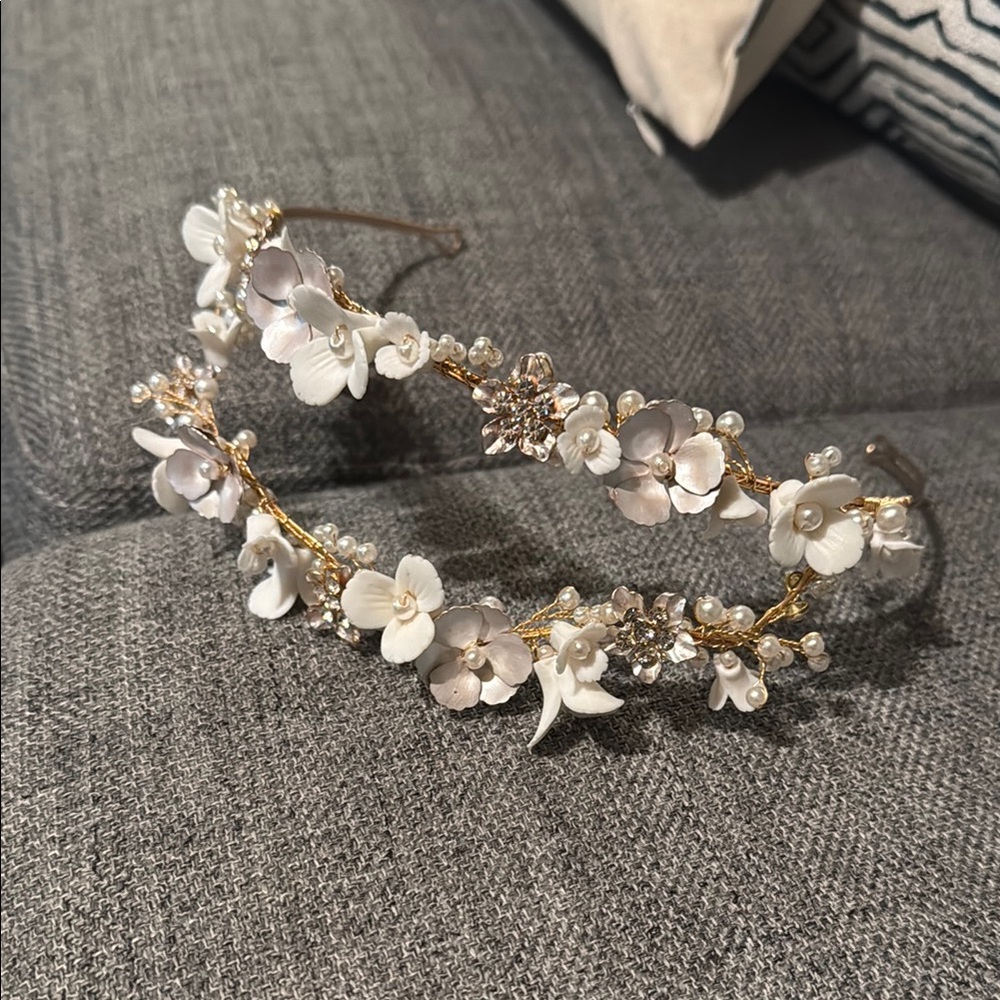 Bridal Floral Pearl Headband